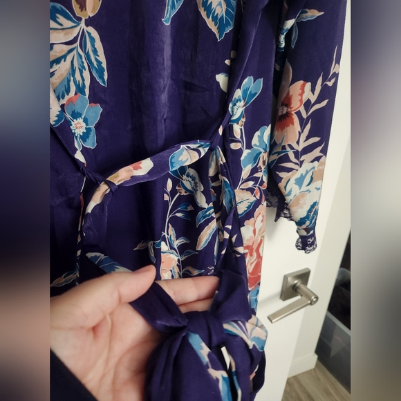 Kimono / lingerie Purple Jonquil wrap with lace XL - Picture 10 of 10